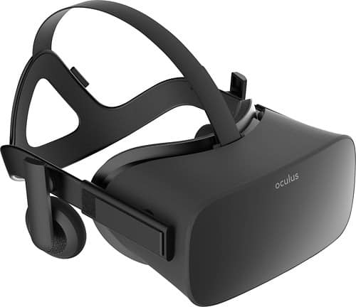 Black Oculus Rift virtual reality headset