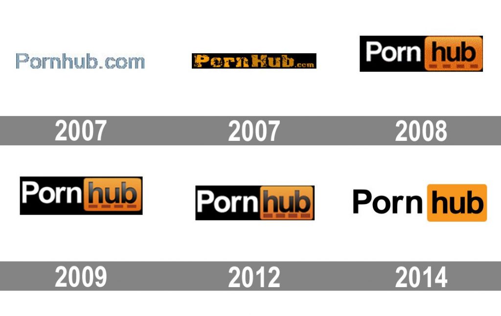 pornhub logo through the years