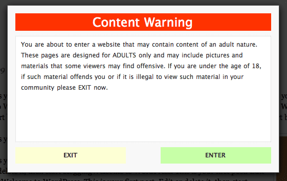 adult content warning message