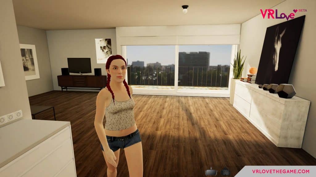 vr love the game redhead girlfriend in short shorts and tanktop