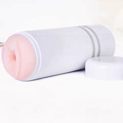 White remote-controlled pocket pussy sex toy by Lovense